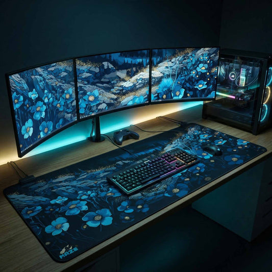 MAZE Light Series– Arcane C Floral 2XL Extended Gaming Desk Mat
