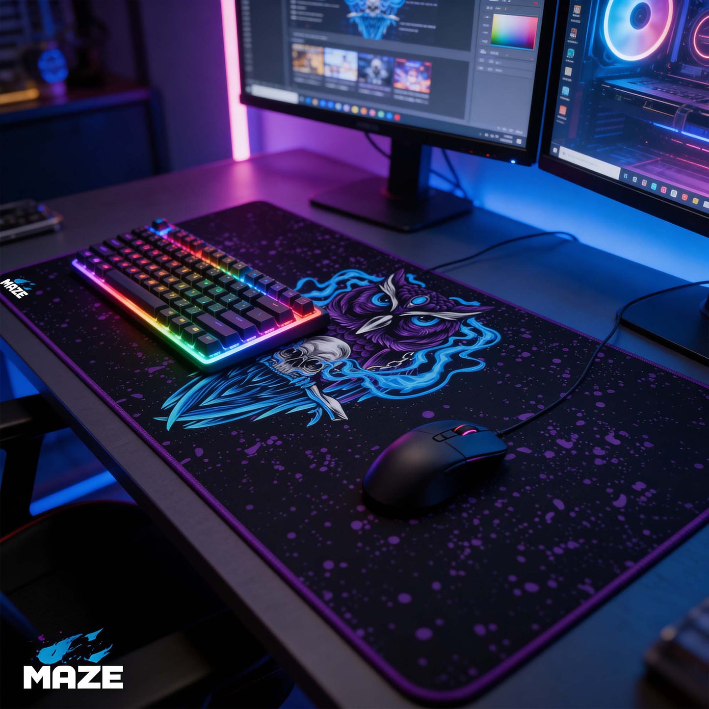 MAZE Purple Gaming Mouse Pad Qatar
