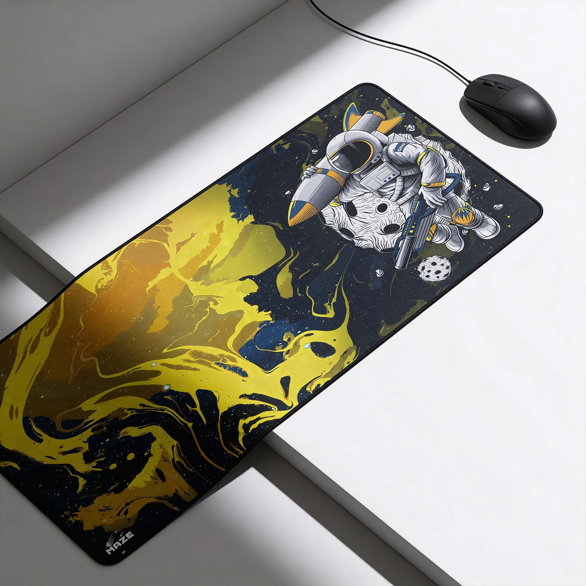 MAZE Yellow Burst Gaming Desk Mat Doha
