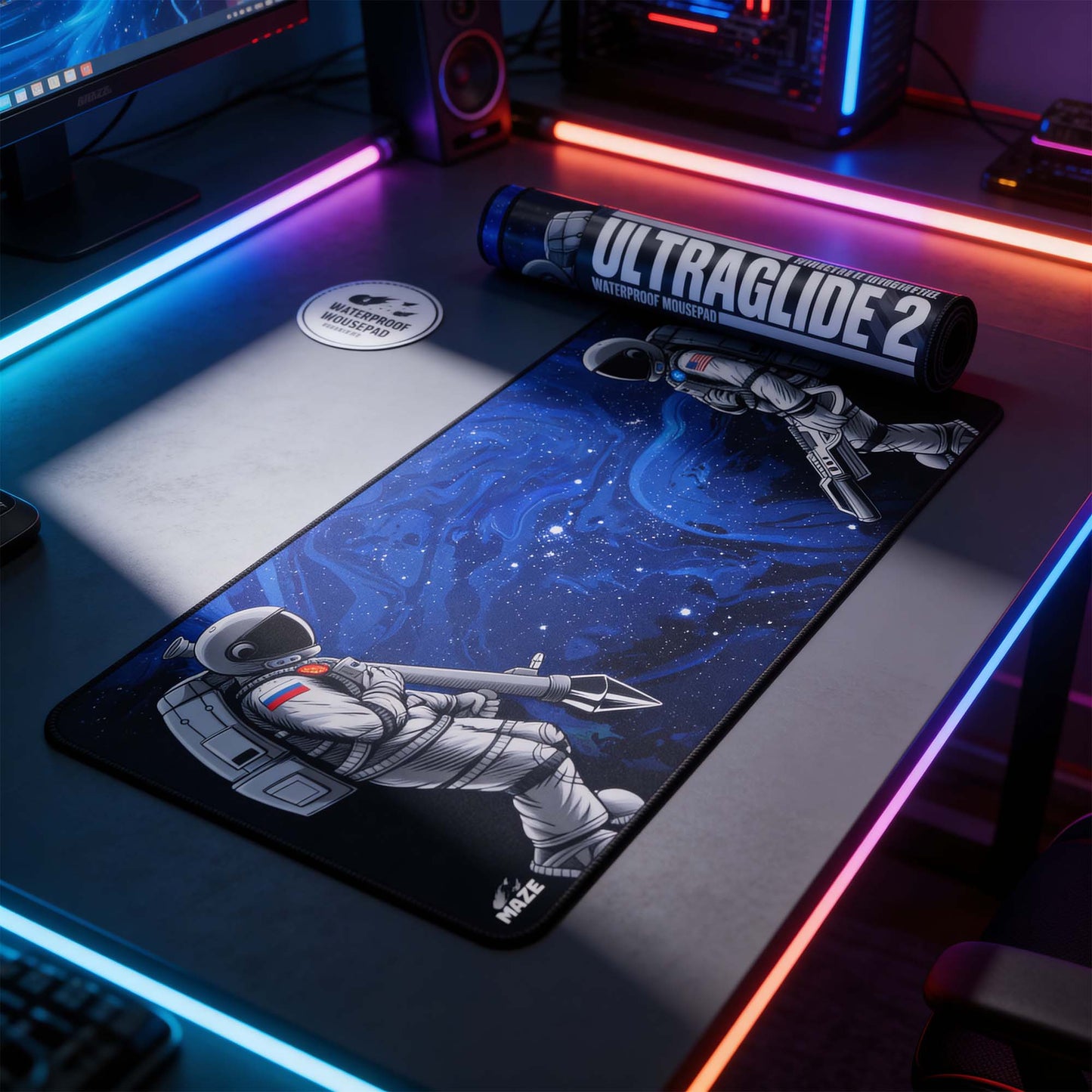 MAZE Blue Gaming Desk Mat Doha
