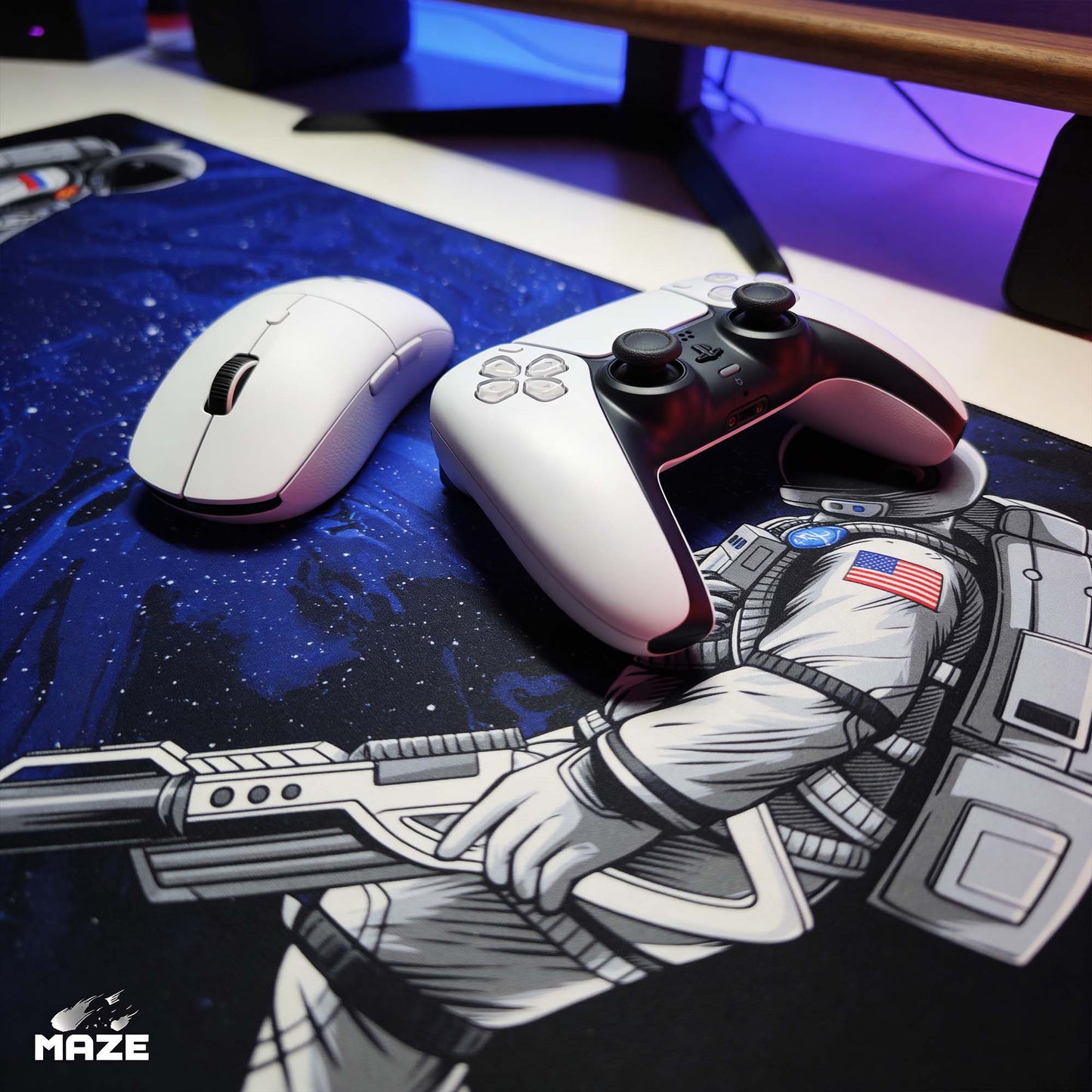 MAZE Ultraglide 2 Astro WAR-BL Blue Stealth 2XL Extended Gamers Desk Mat Qatar