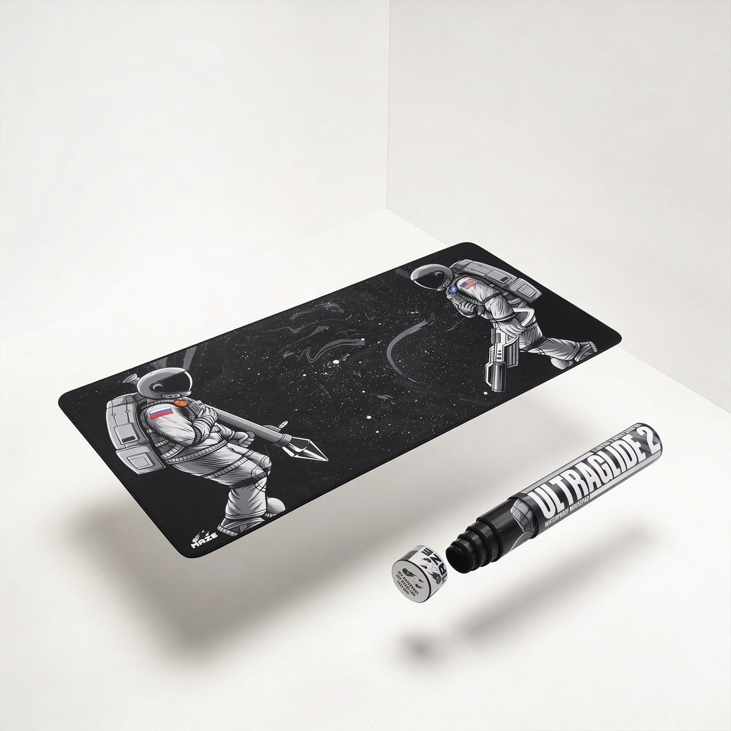 MAZE Ultraglide 2 Astro WAR-B Stealth Monochrome 2XL Extended Gamers Desk Mat Qatar