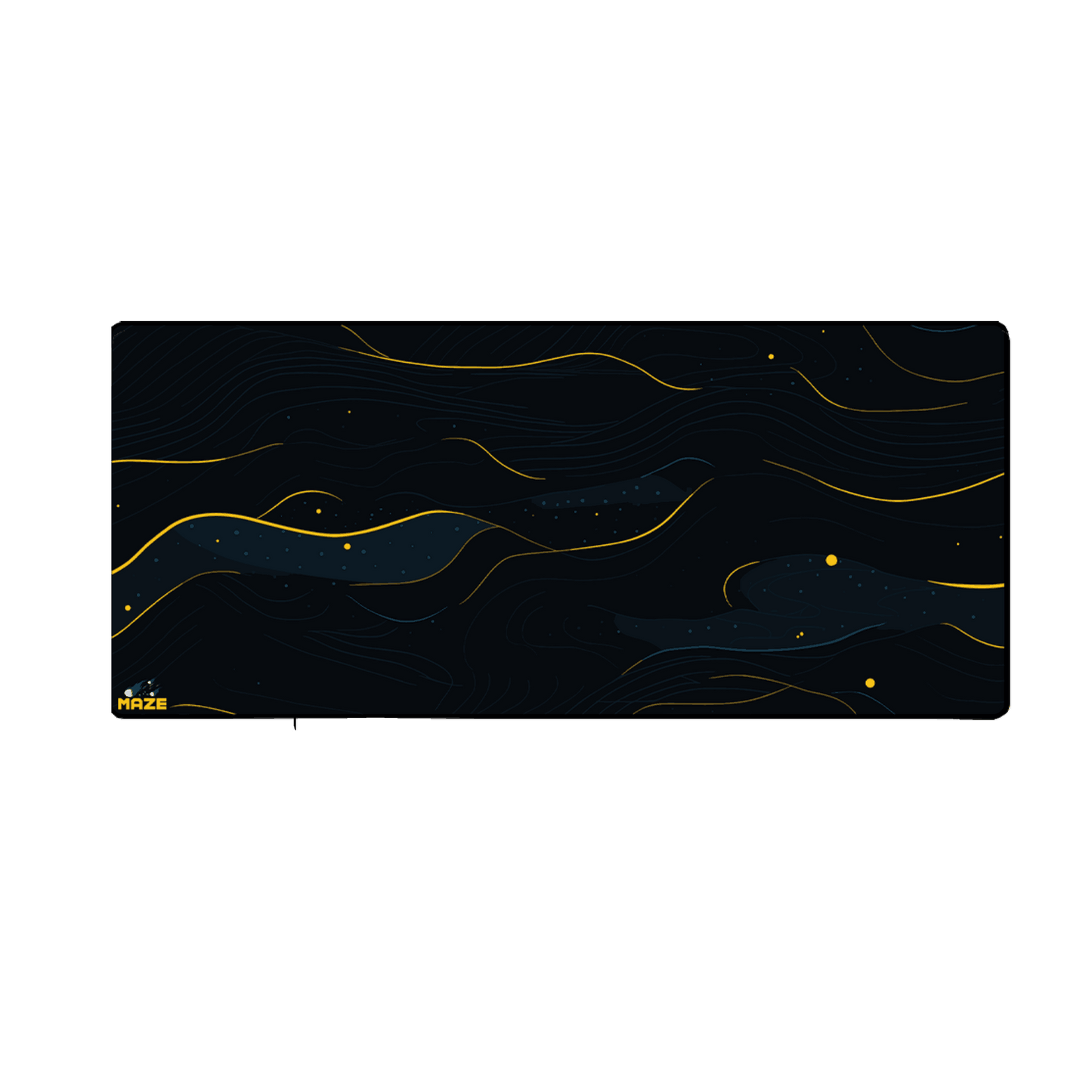 MAZE Light Series – Gold Waves 2XL Extended Gaming Desk Mat