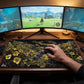 MAZE Light Series– Arcane Yellow Floral 2XL Extended Gaming Desk Mat