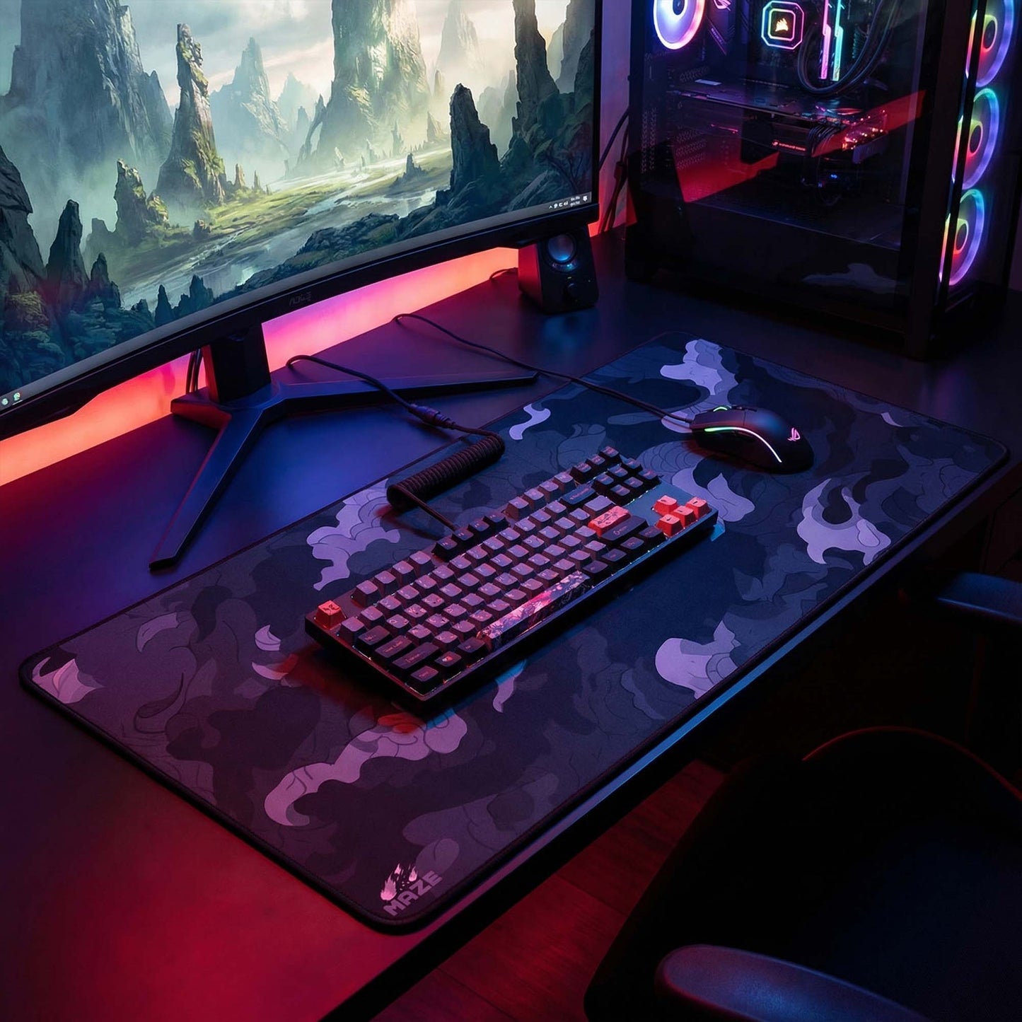 MAZE Light Series – Cloudy B 2XL Extended Gaming Desk Mat