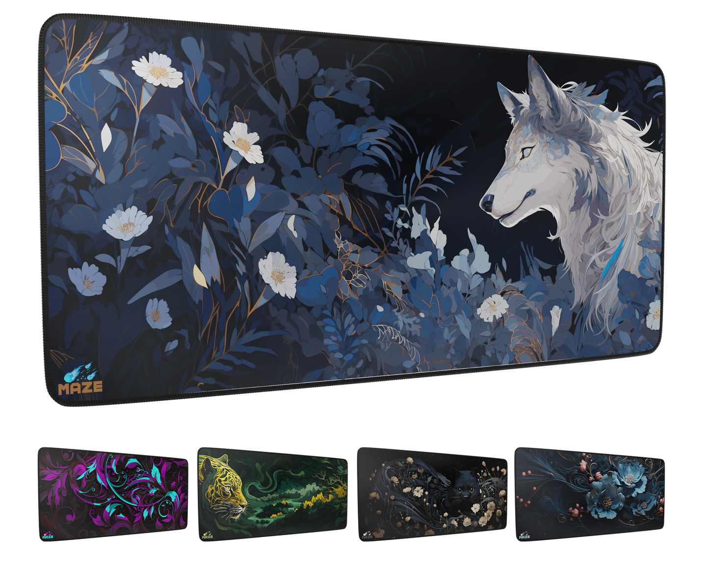 MAZE Winter Wolf B Extended Gaming Desk Mat